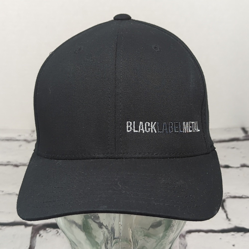 Black Label Metal Fitted S/M Hat Adjustable Ball Cap‎
